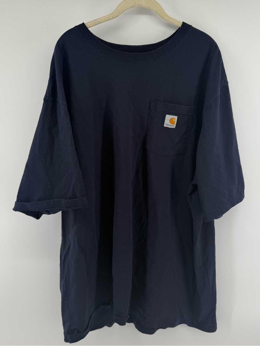 Carhartt Navy Short-Sleeve Pocket Tee with Logo Patch